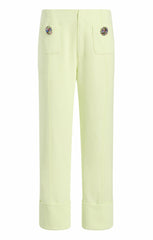 Rhinestone Button Pamela Pant Lime Cream