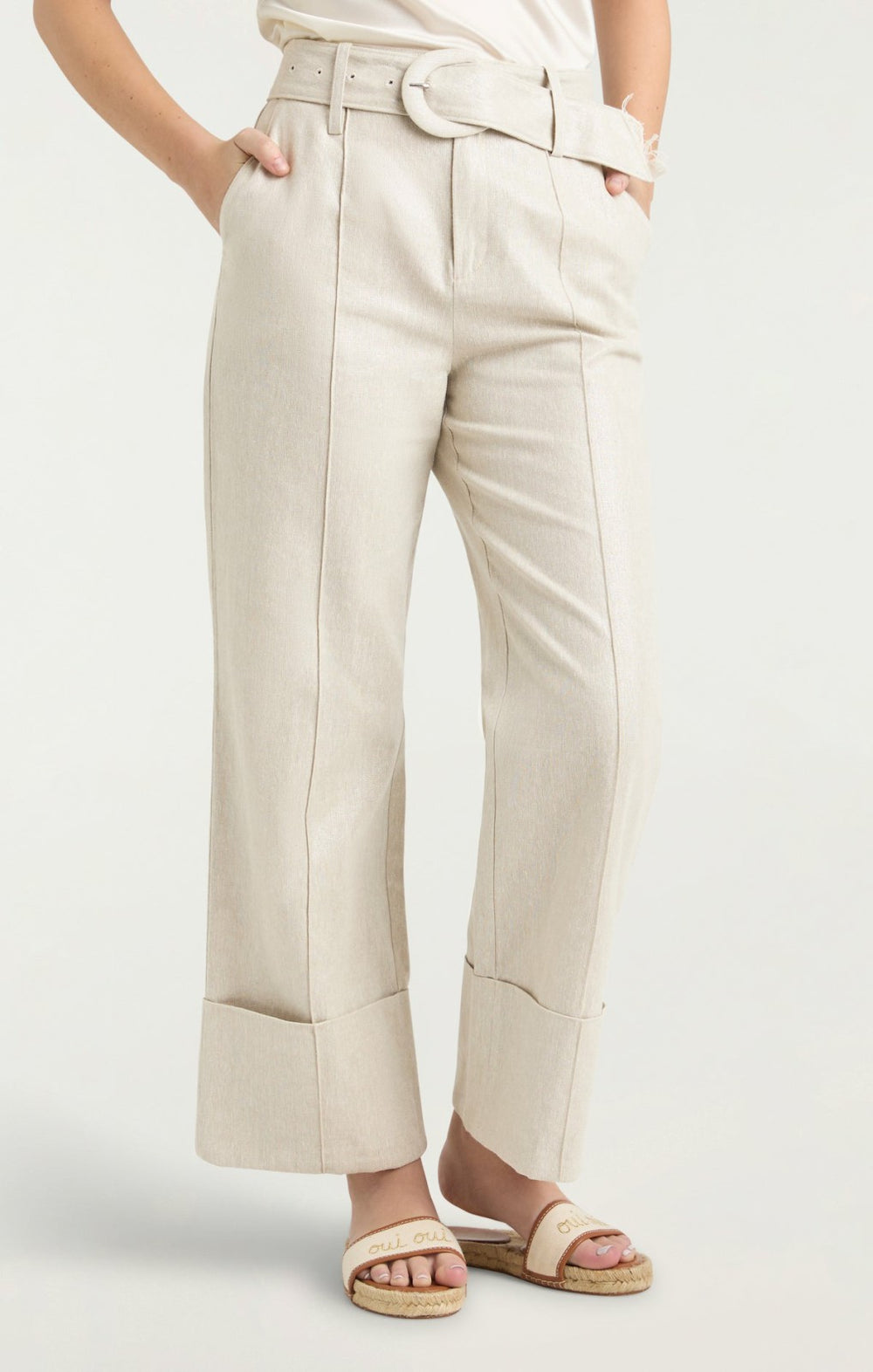 Lurex Linen Vassi Pant Plaster