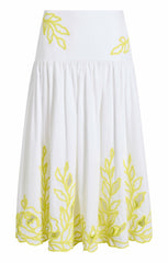 Trailing Peonies Tilda Skirt White/Golden Glow
