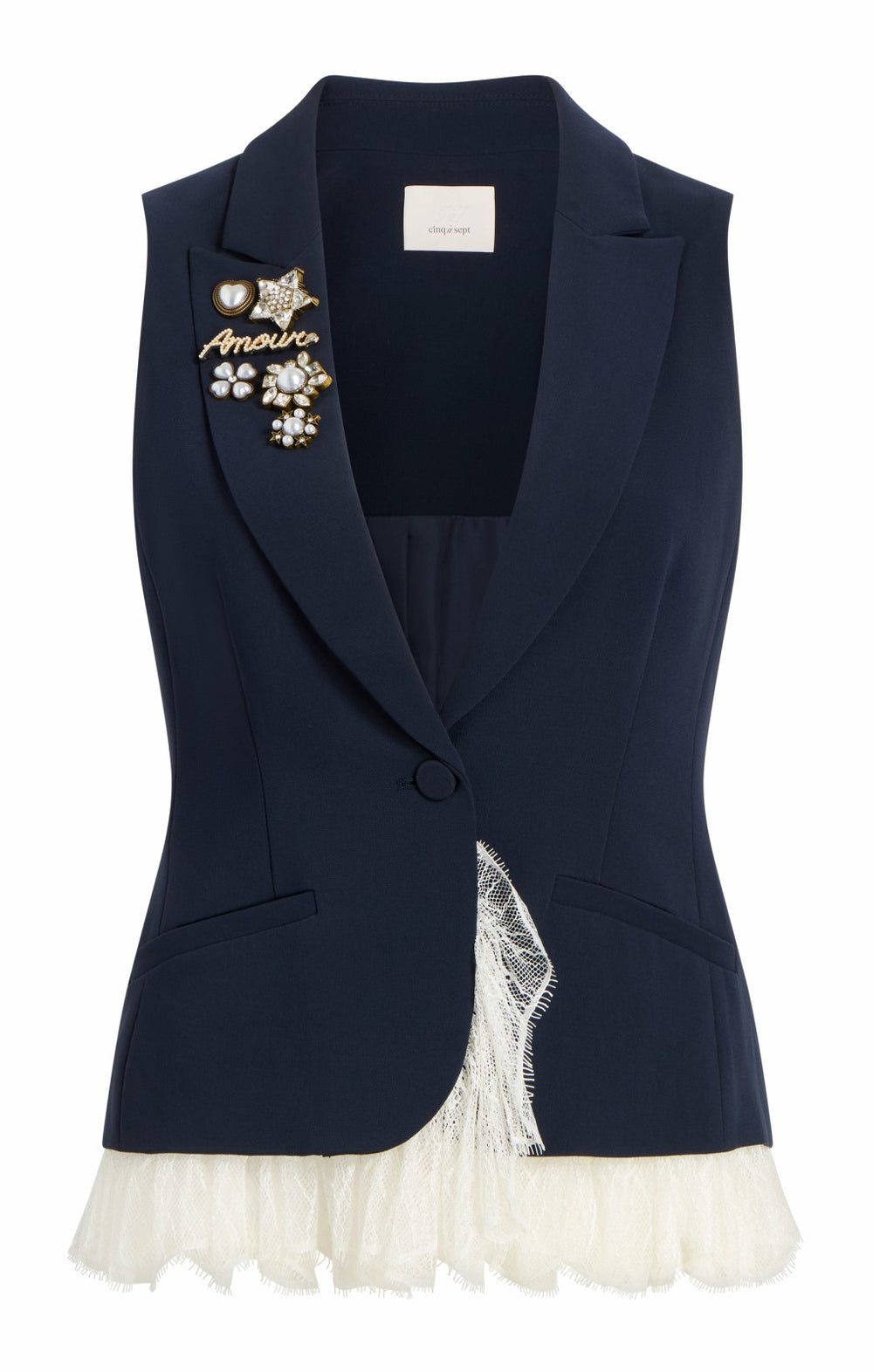 Roxie Vest Navy/Ivory