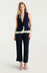Roxie Vest Navy/Ivory