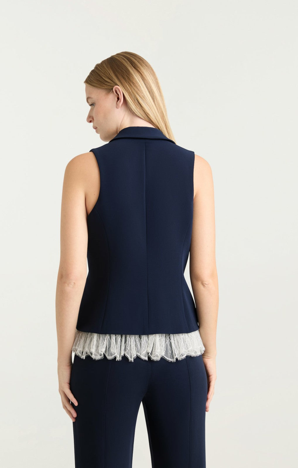 Roxie Vest Navy/Ivory