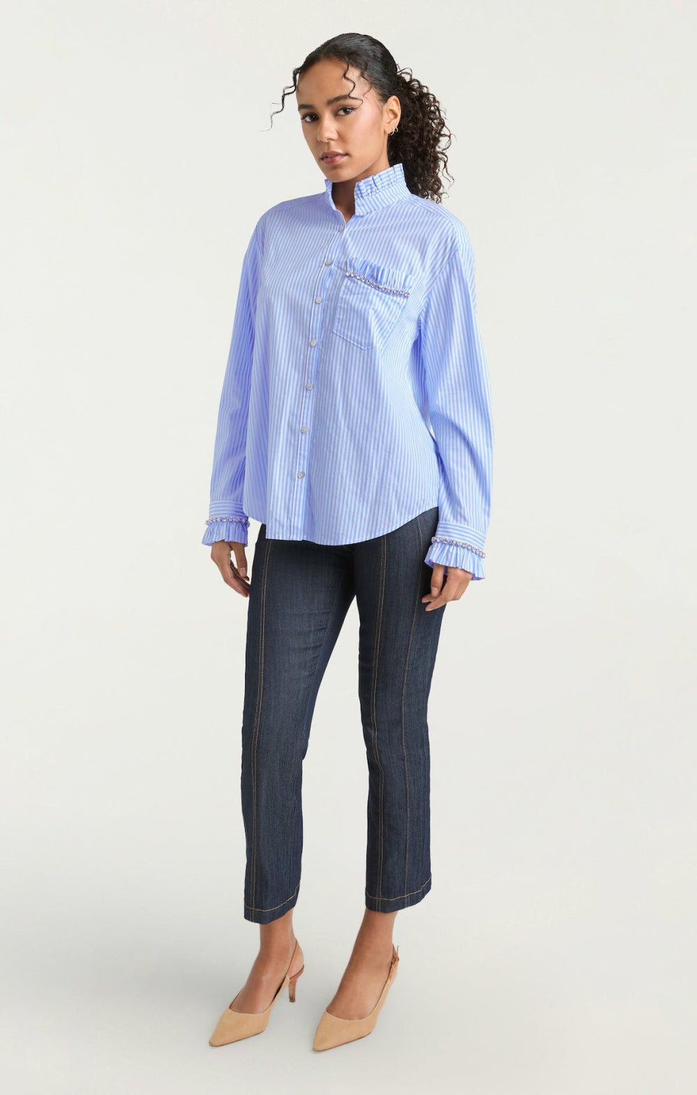 Gerda Top Blue Hydrangea/Ivory