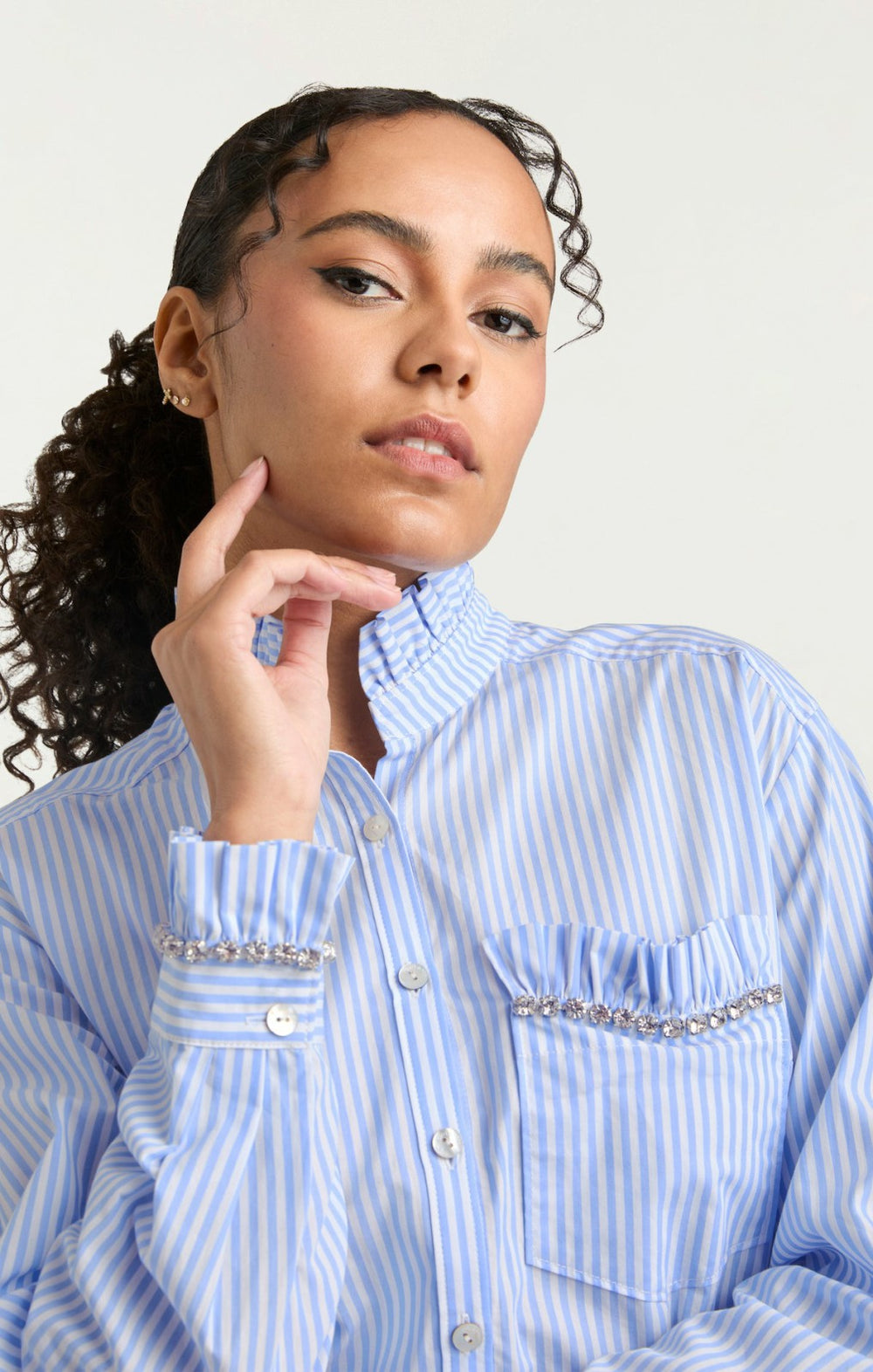 Gerda Top Blue Hydrangea/Ivory