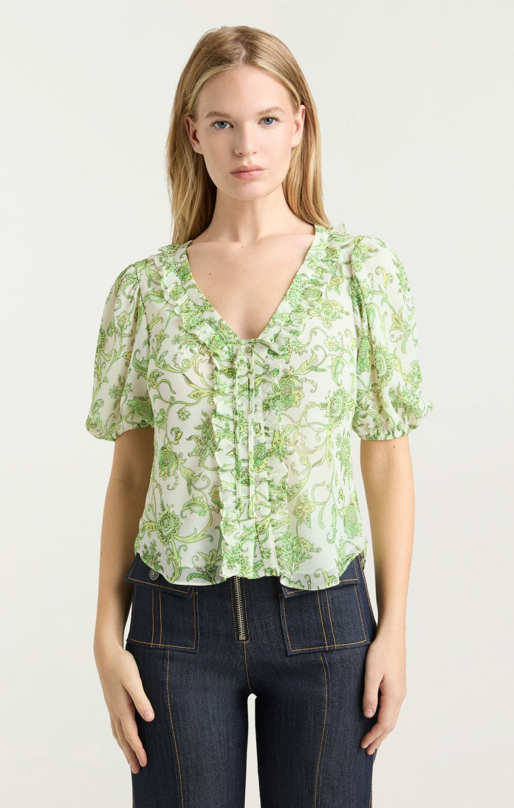 Ivy Paisley Seraphina Top Ivory Multi