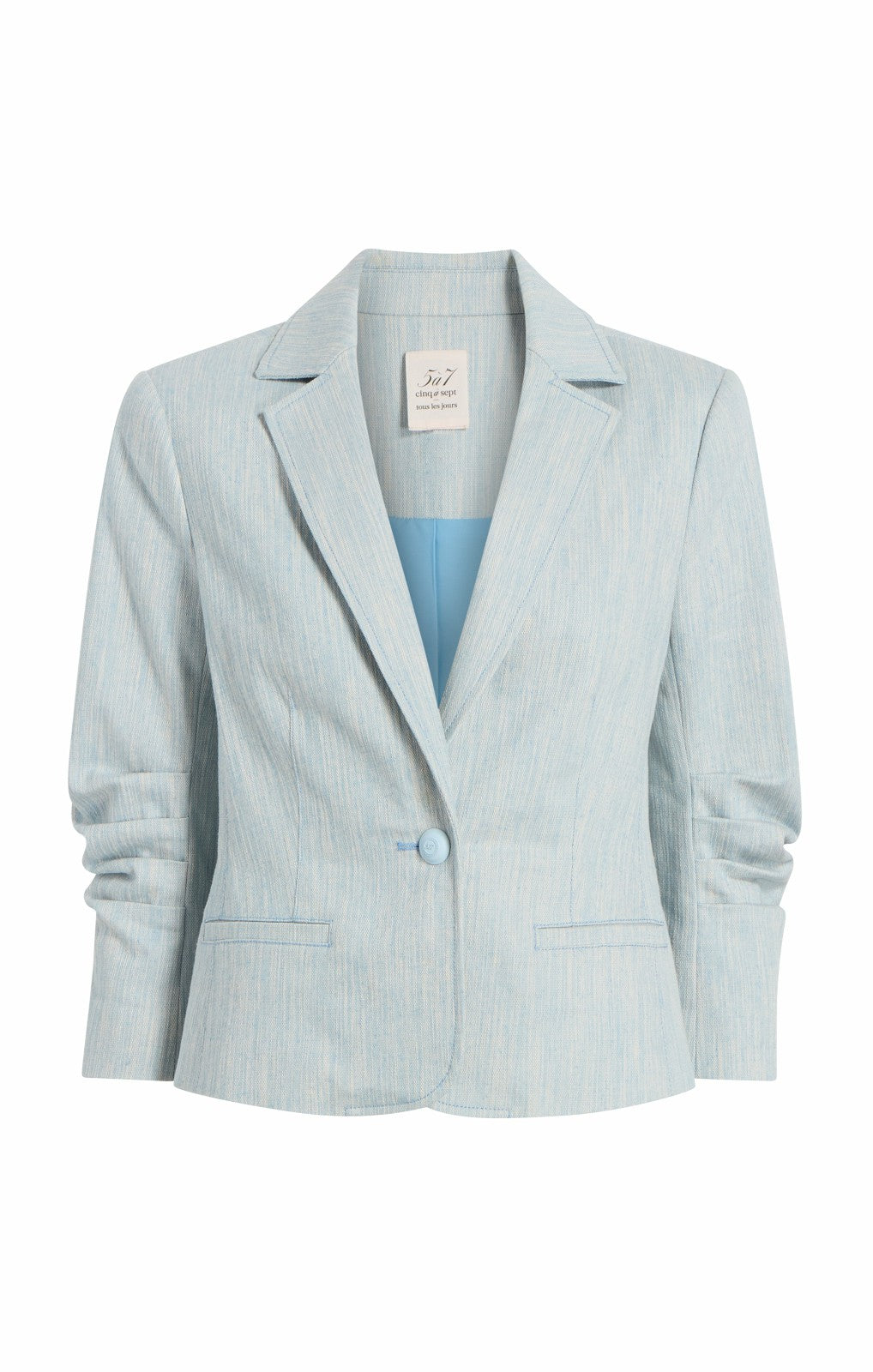 Two Tone Melange Le Petit Khloe Blazer Kettle Pond/White