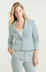 Two Tone Melange Le Petit Khloe Blazer Kettle Pond/White