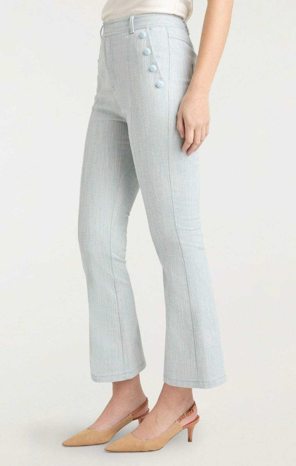 Two Tone Melange Linda Pant Kettle Pond/White