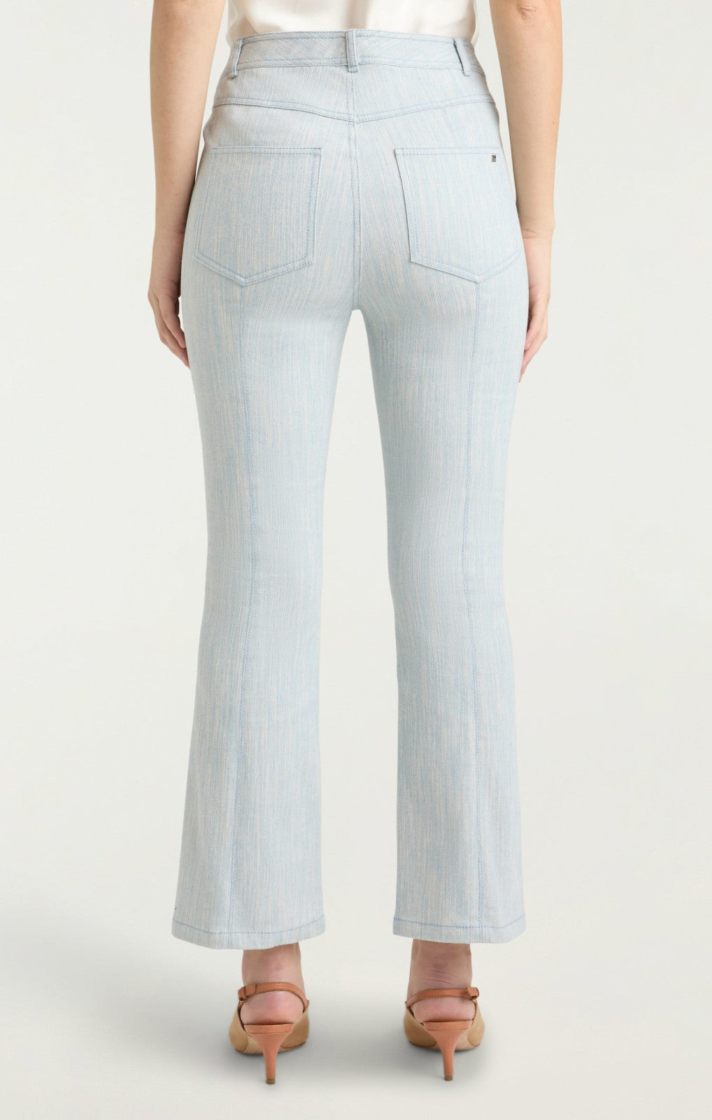 Two Tone Melange Linda Pant Kettle Pond/White