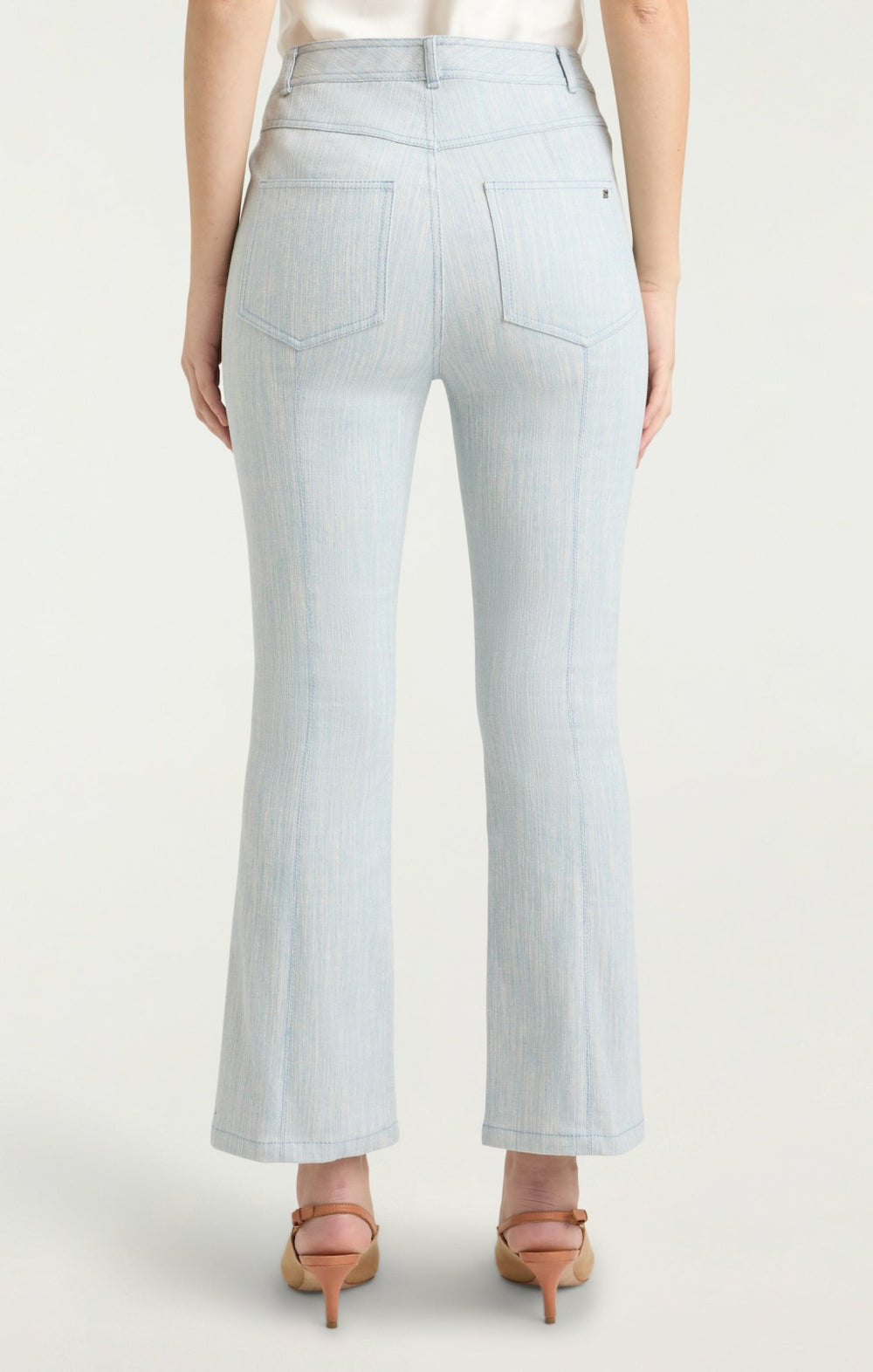 Two Tone Melange Linda Pant Kettle Pond/White