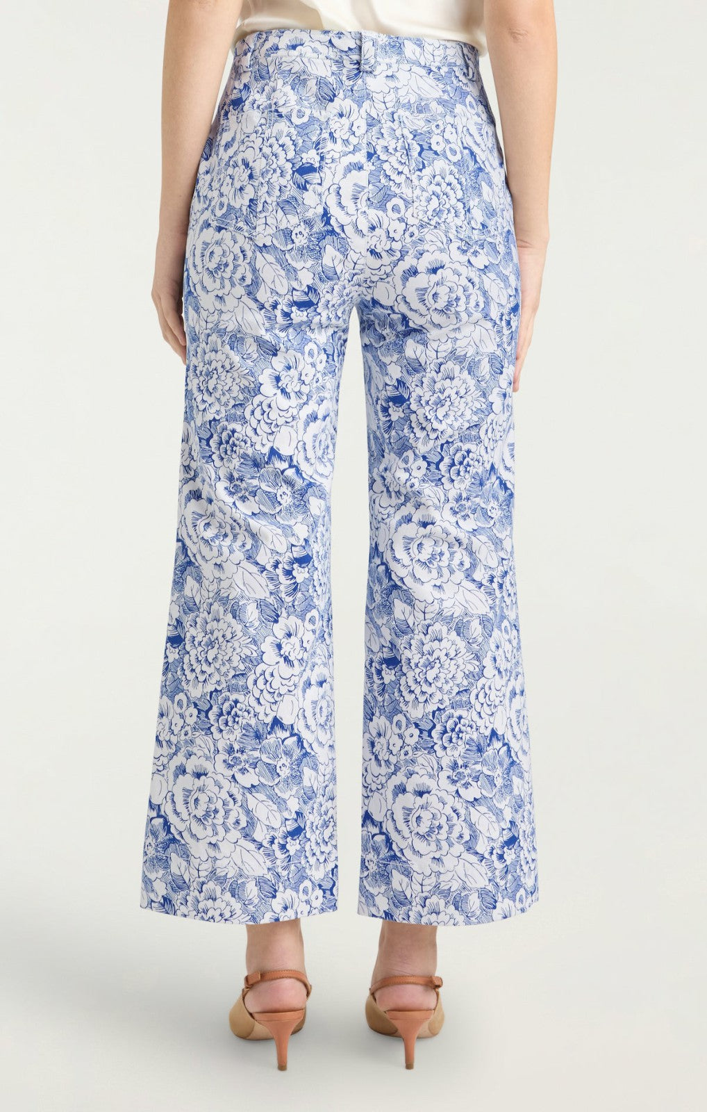 Sketchbook Floral Benji Pant White/Dark Cerulean