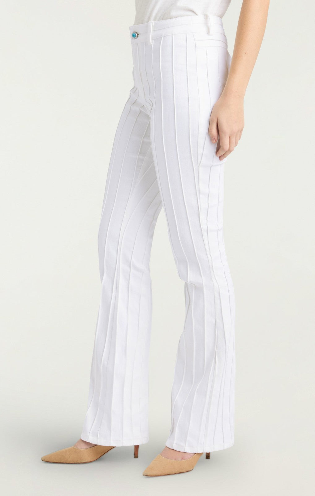 Turquoise Embellished Alina Pant White