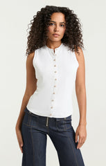 Sleeveless Beverly Top White