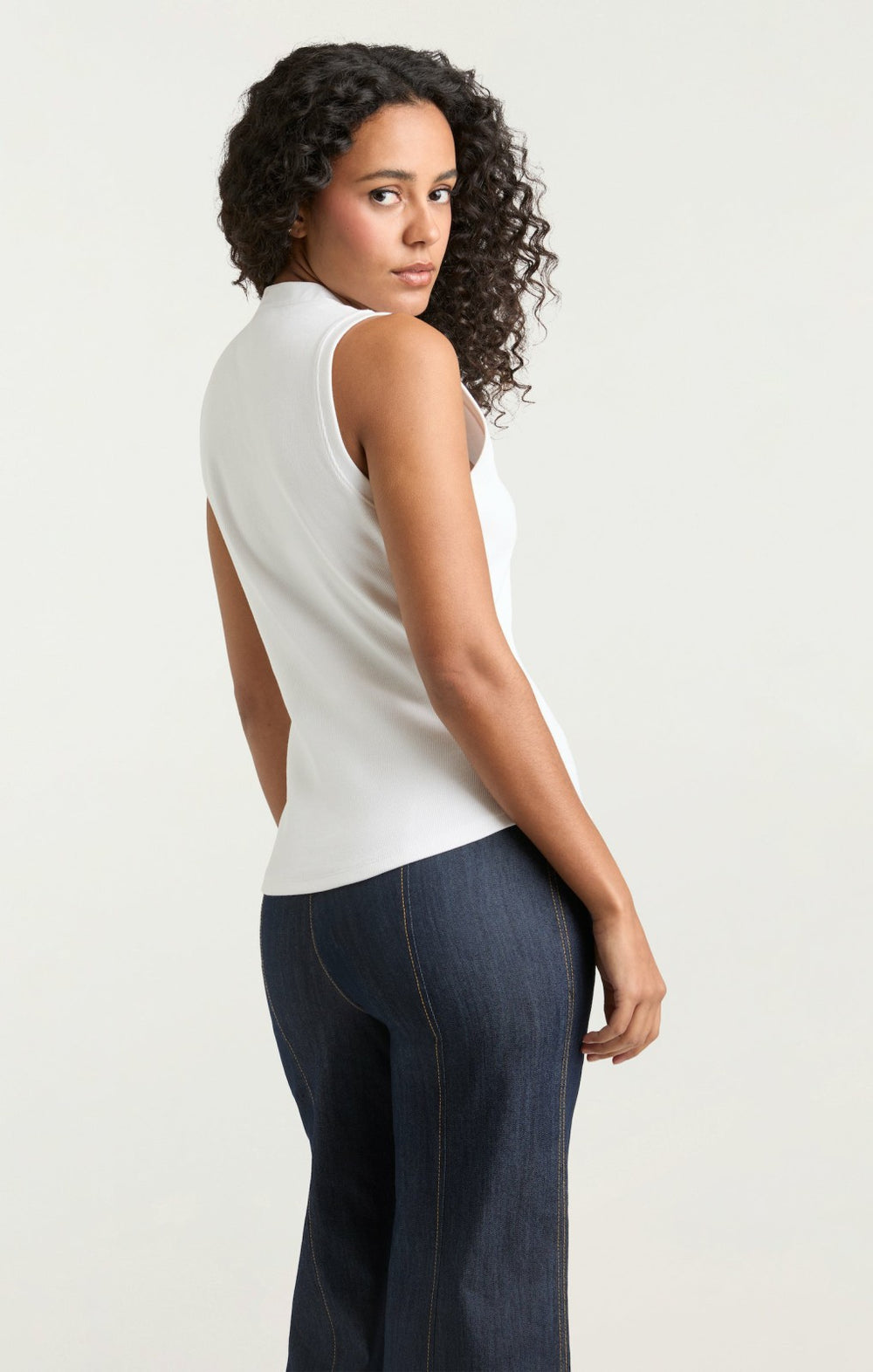 Sleeveless Beverly Top White