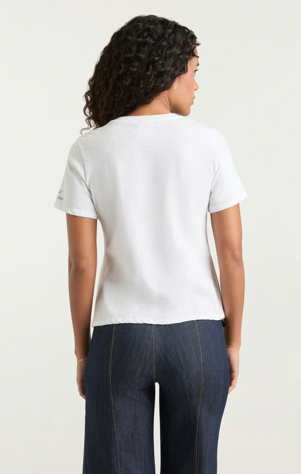 Rhinestone Oui Oui Shrunken Tee White/Black