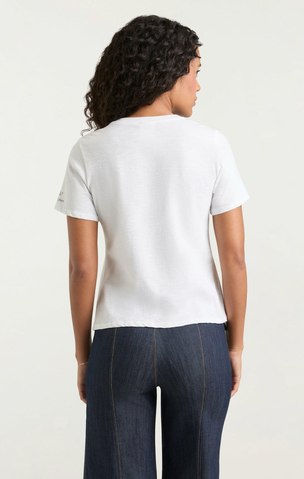 Rhinestone Oui Oui Shrunken Tee White/Black
