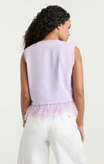 Cropped Feather Tee Light Honey Lavender