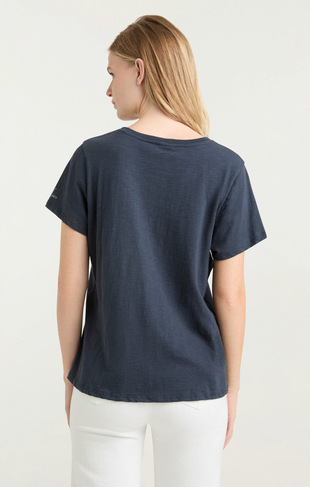 Bonjour Y'all Smiley Tee Navy/White