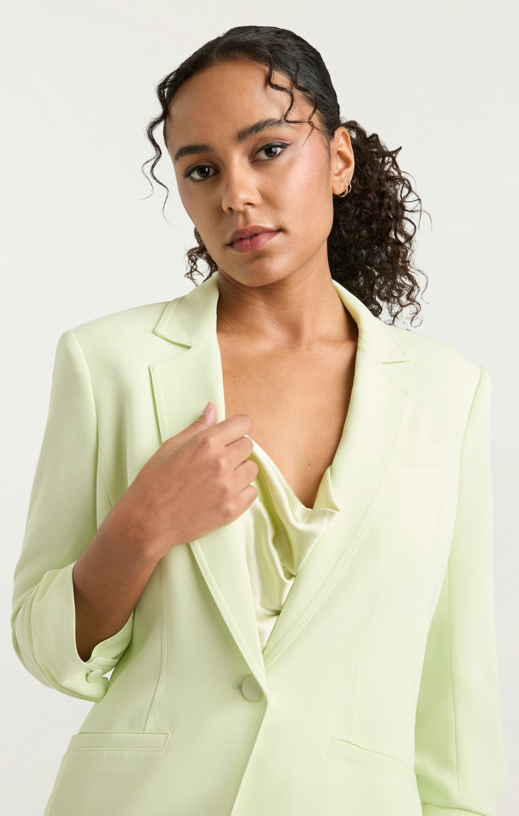 Crepe Khloe Blazer Lime Cream