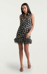 Mini Tossed Poppies Brisbane Dress Navy Multi