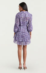 Painted Hydrangea Marsea Dress Lilac Wine Multi