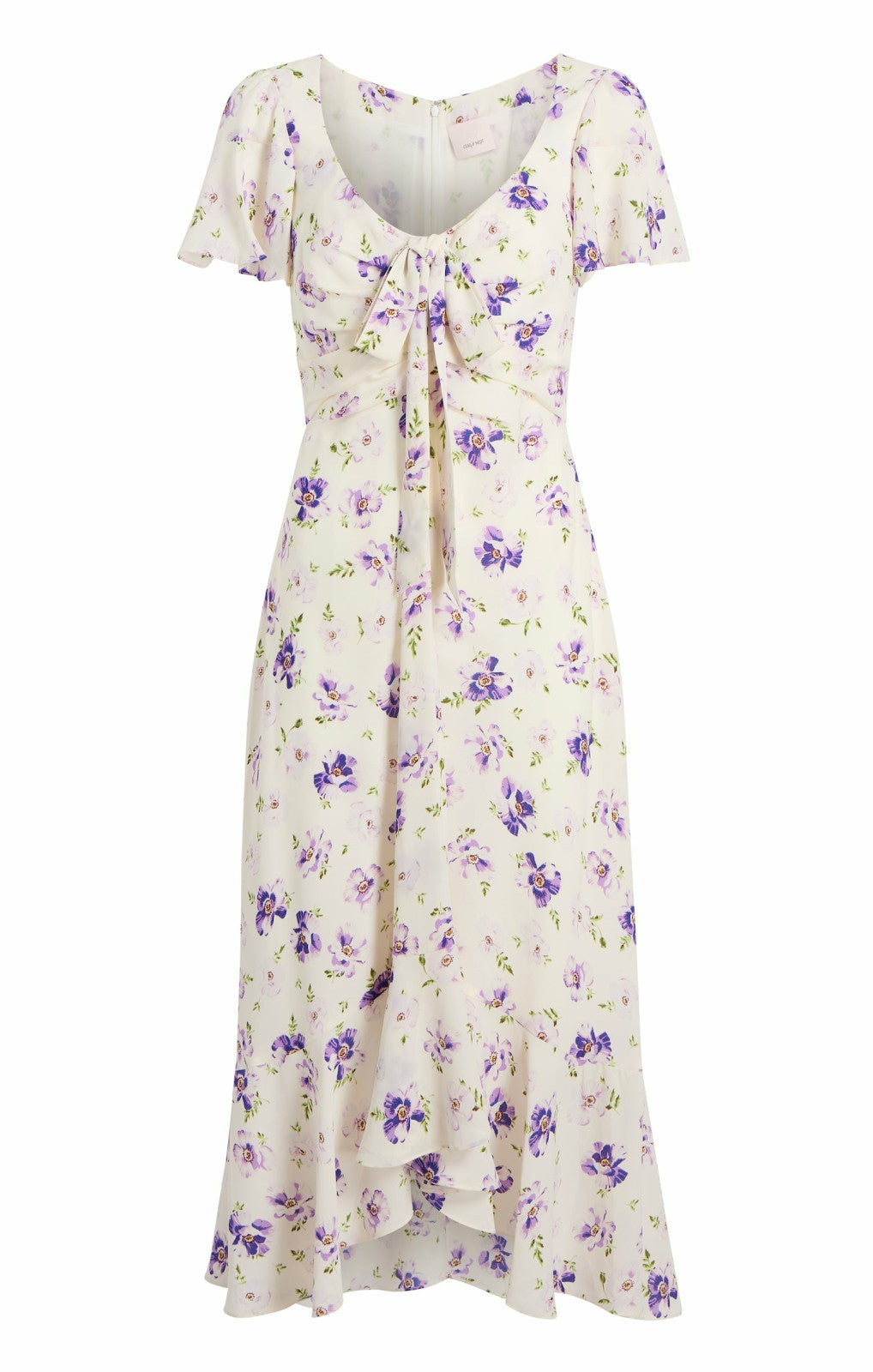 Tossed Poppies Isha Dress Ivory Multi