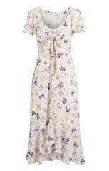 Tossed Poppies Isha Dress Ivory Multi