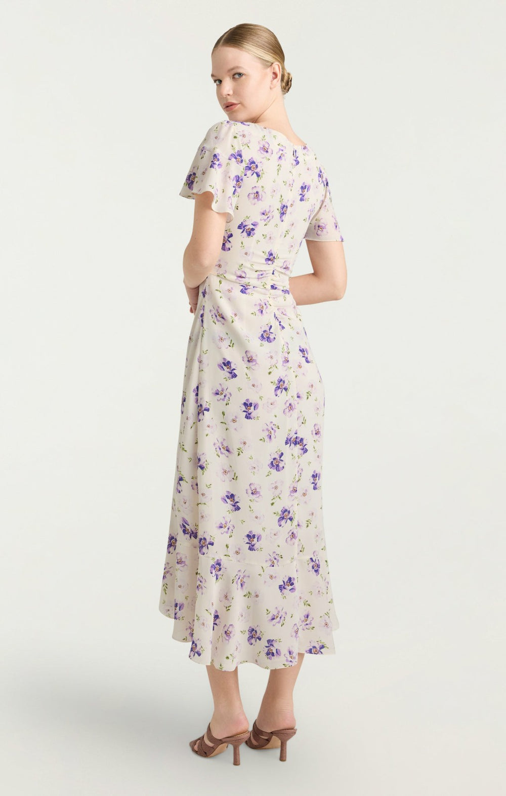 Tossed Poppies Isha Dress Ivory Multi