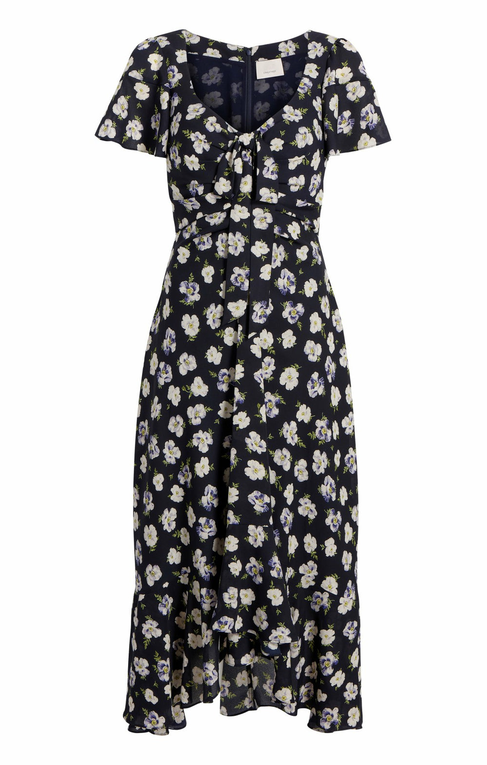 Mini Tossed Poppies Isha Dress Navy Multi
