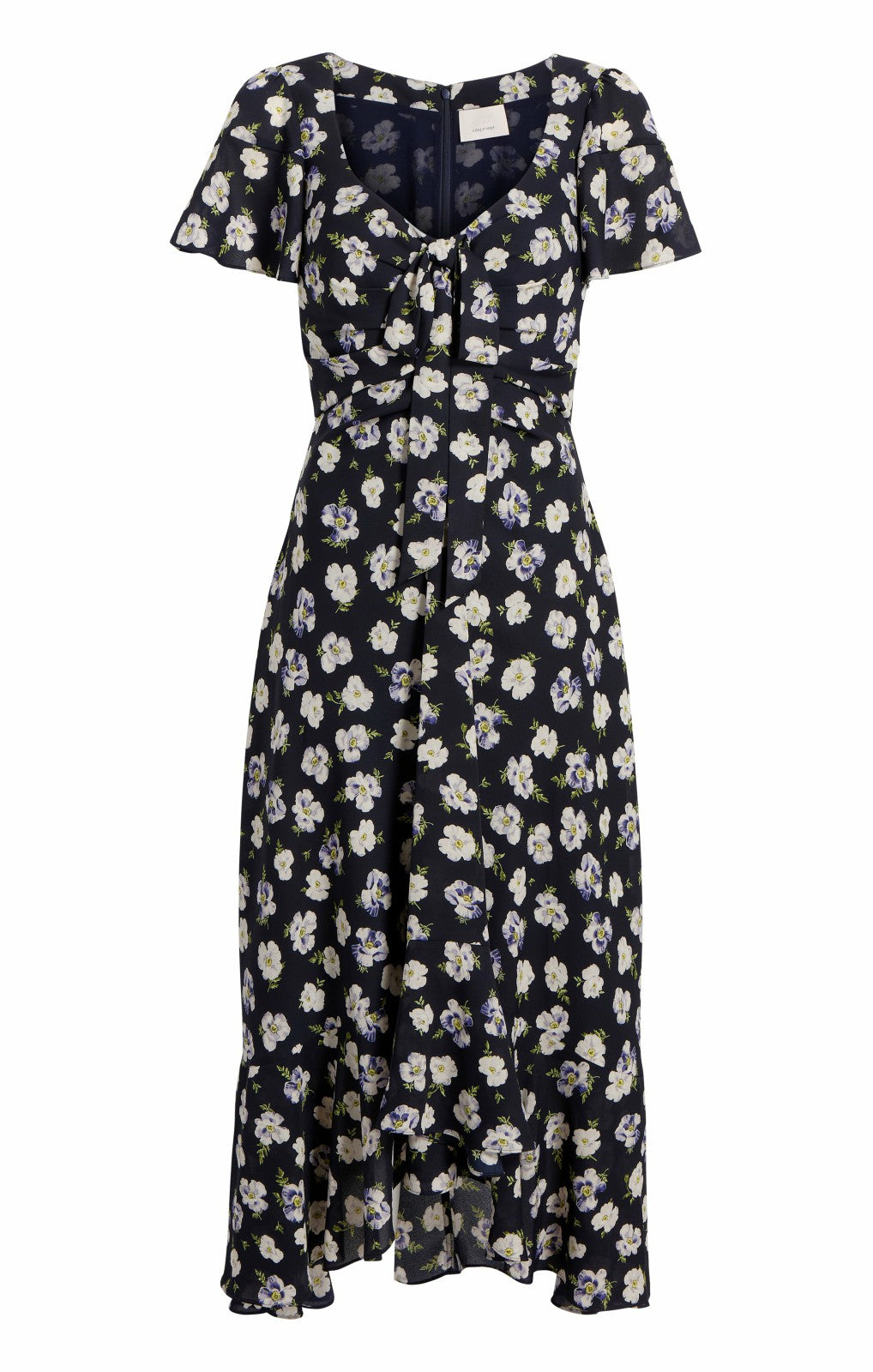 Mini Tossed Poppies Isha Dress Navy Multi