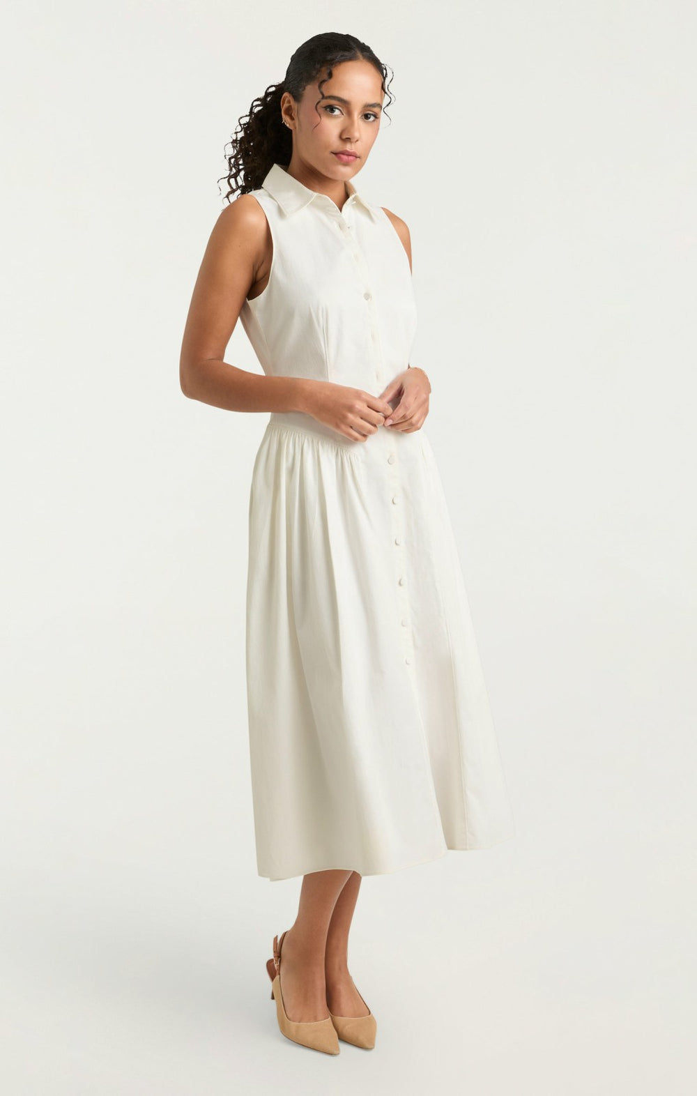 Losey Dress White
