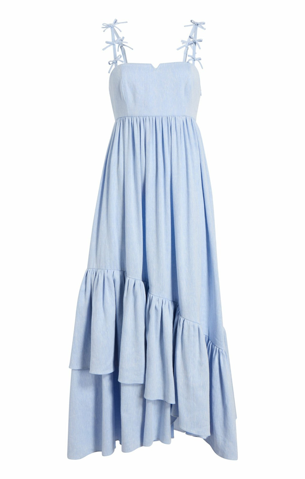Linen Suiting Bailey Dress Blue Hydrangea