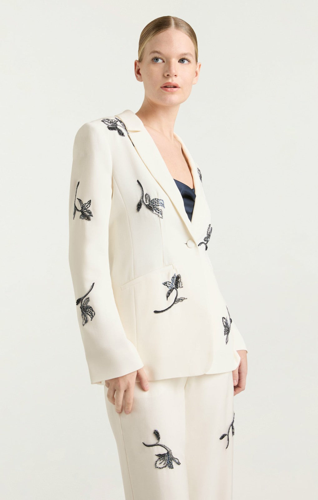 Falling Lilies Karlie Blazer Ivory/Navy