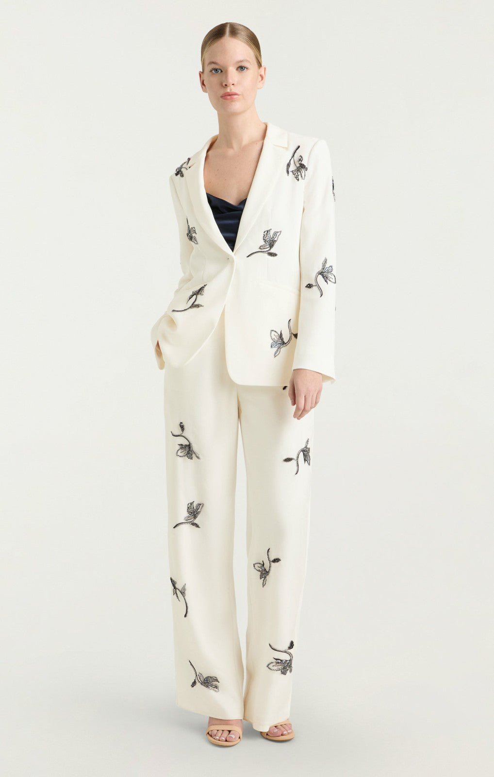 Falling Lilies Karlie Blazer Ivory/Navy
