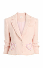 Beaded Heart Kalina Blazer Pale Flamingo