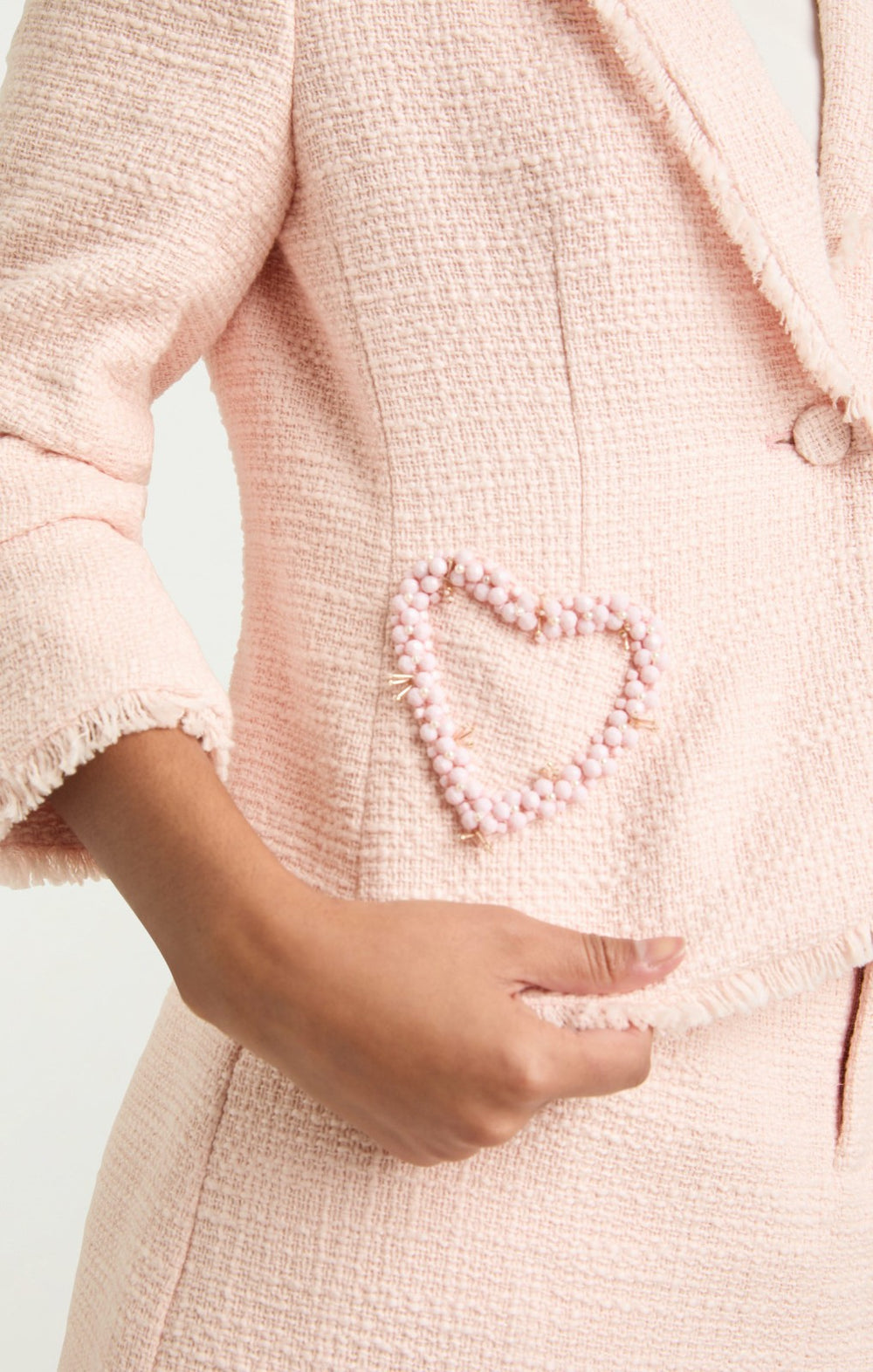 Beaded Heart Kalina Blazer Pale Flamingo