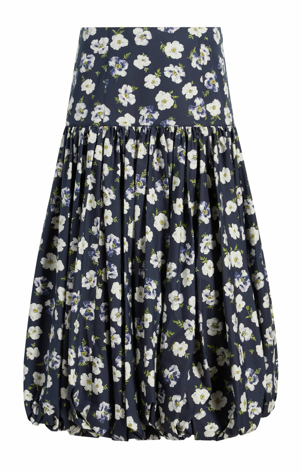 Mini Tossed Poppies Ellah Skirt Navy Multi