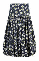 Mini Tossed Poppies Ellah Skirt Navy Multi