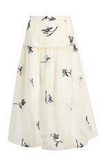 Embroidered Ellah Skirt Ivory/Navy