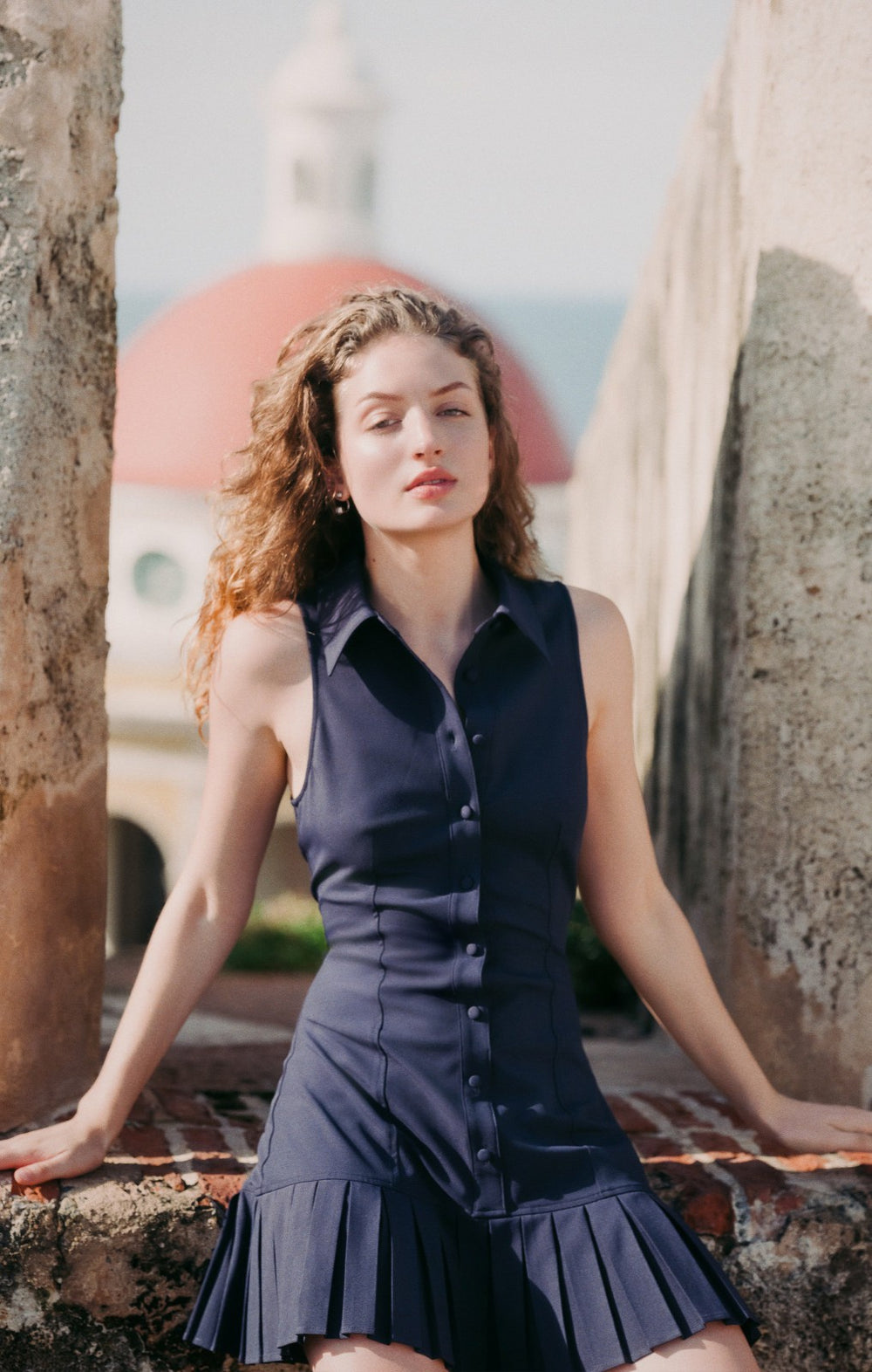Sleeveless Lucilla Dress Navy
