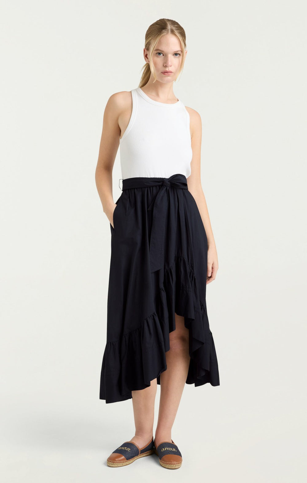 Zayla Dress White/Navy
