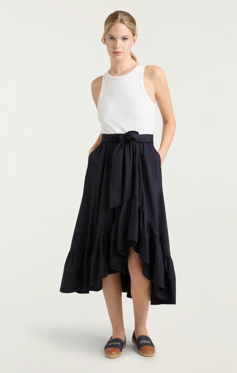 Zayla Dress White/Navy