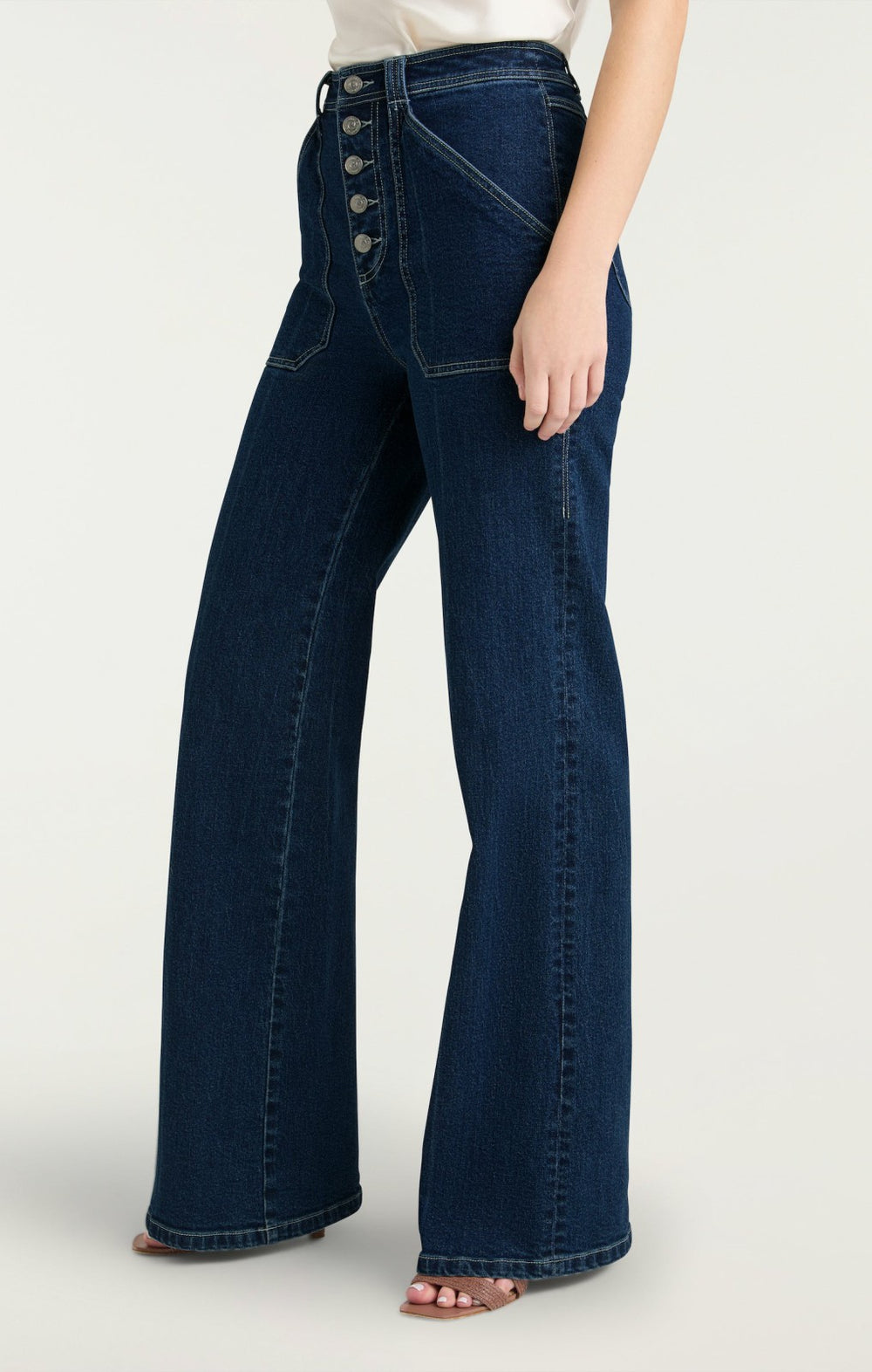 Tailors Crease Long Benji Pant Oceane/Ivory