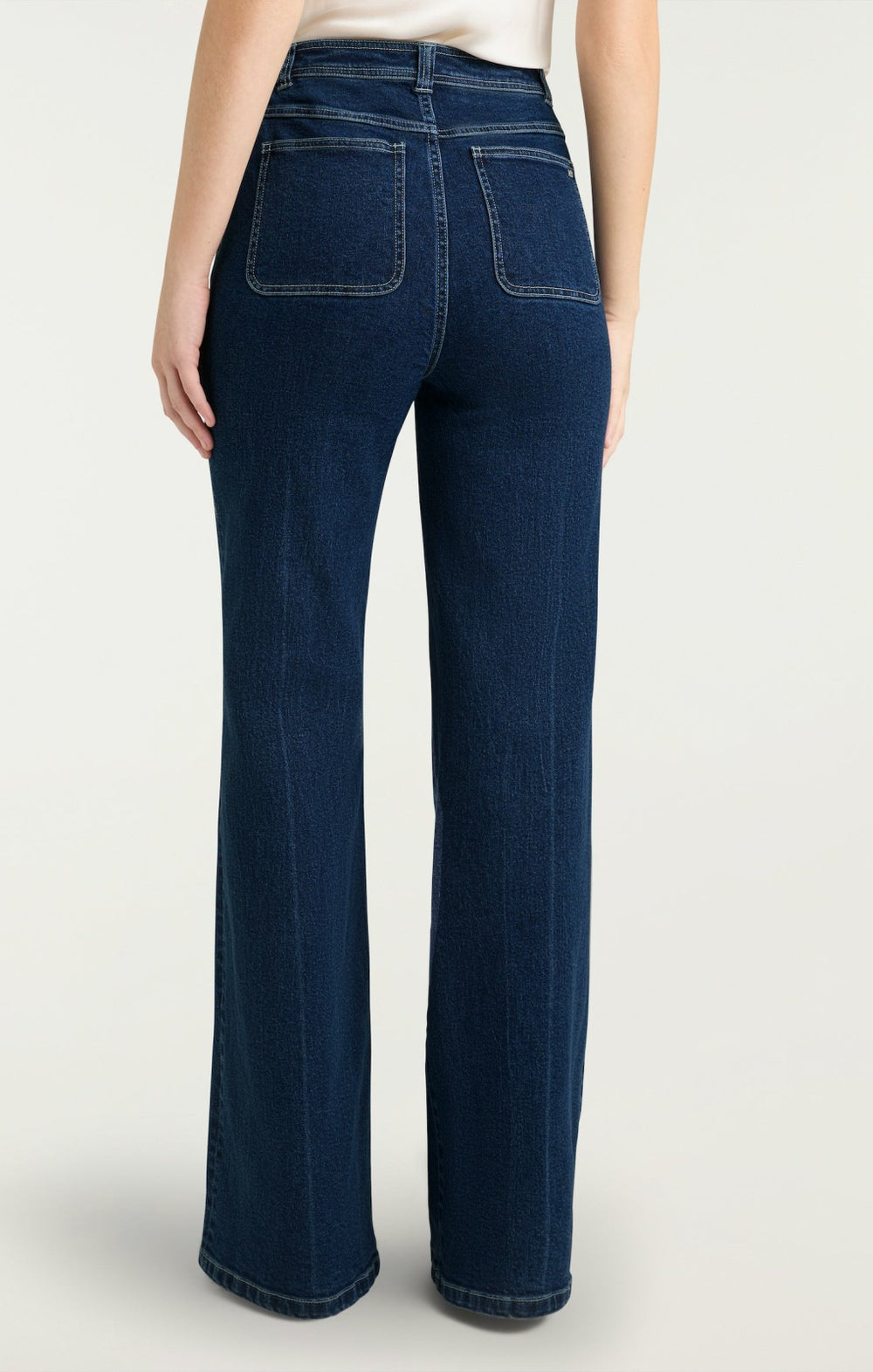 Tailors Crease Long Benji Pant Oceane/Ivory