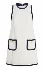 Contrast Auden Dress White/Navy