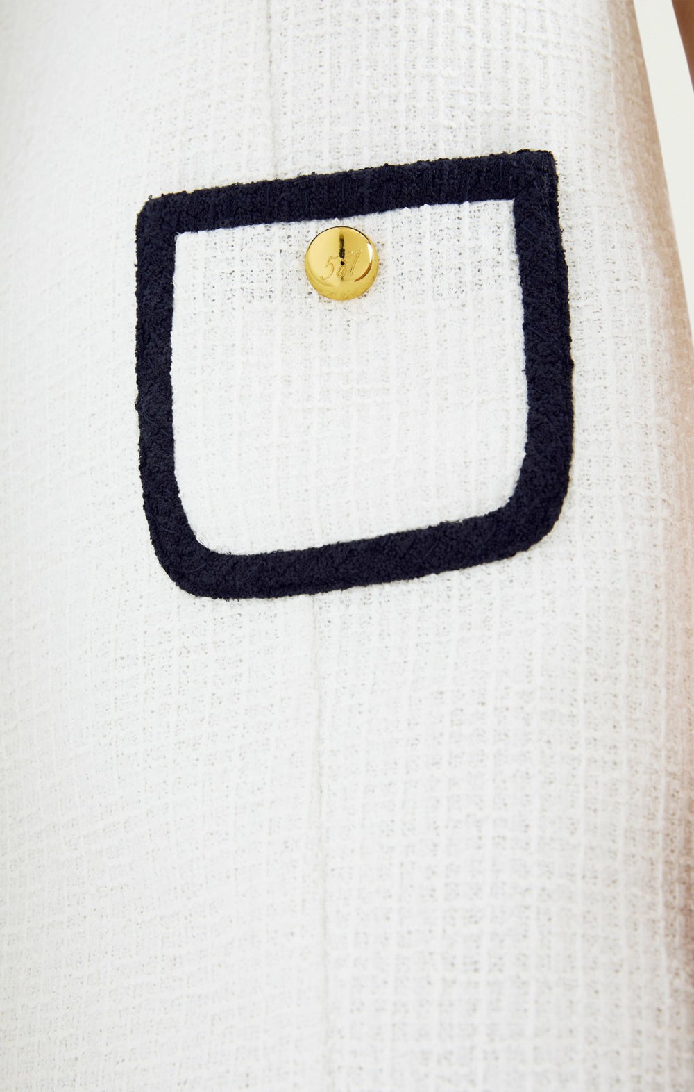Contrast Auden Dress White/Navy