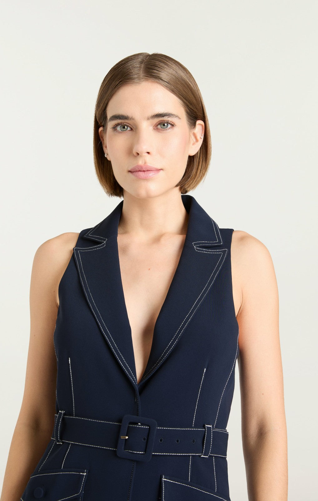 Belize Dress Navy/White