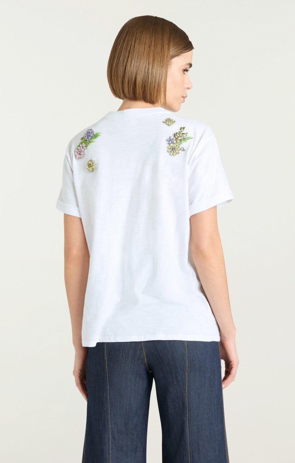 Crystal Ivy Shrunken Tee White/Yolk Multi