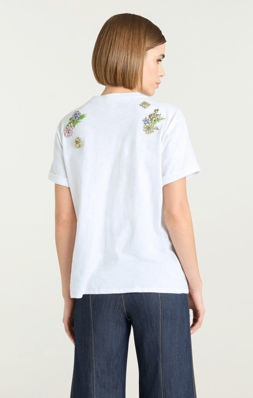 Crystal Ivy Shrunken Tee White/Yolk Multi