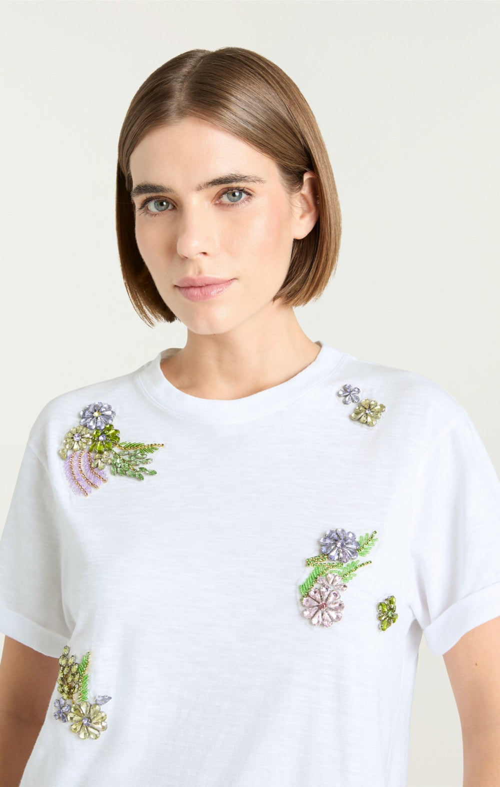 Crystal Ivy Shrunken Tee White/Yolk Multi